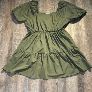 Elegant Olive Midi Dress